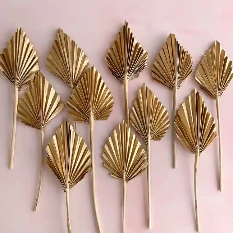 Palm Spear Cut Golden - Set Of 10