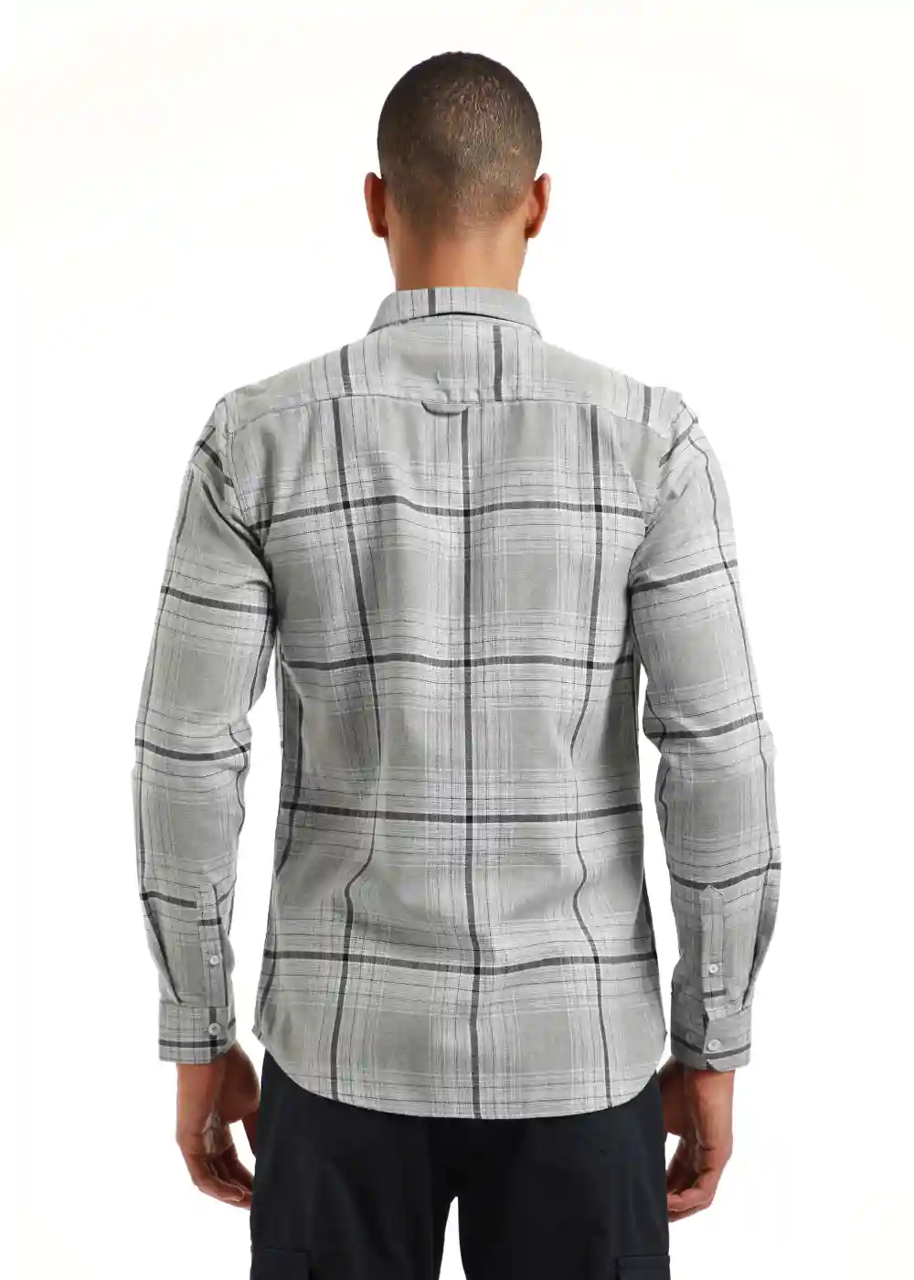Banana Club Melange Glacier Grey Check Shirt- (Small)