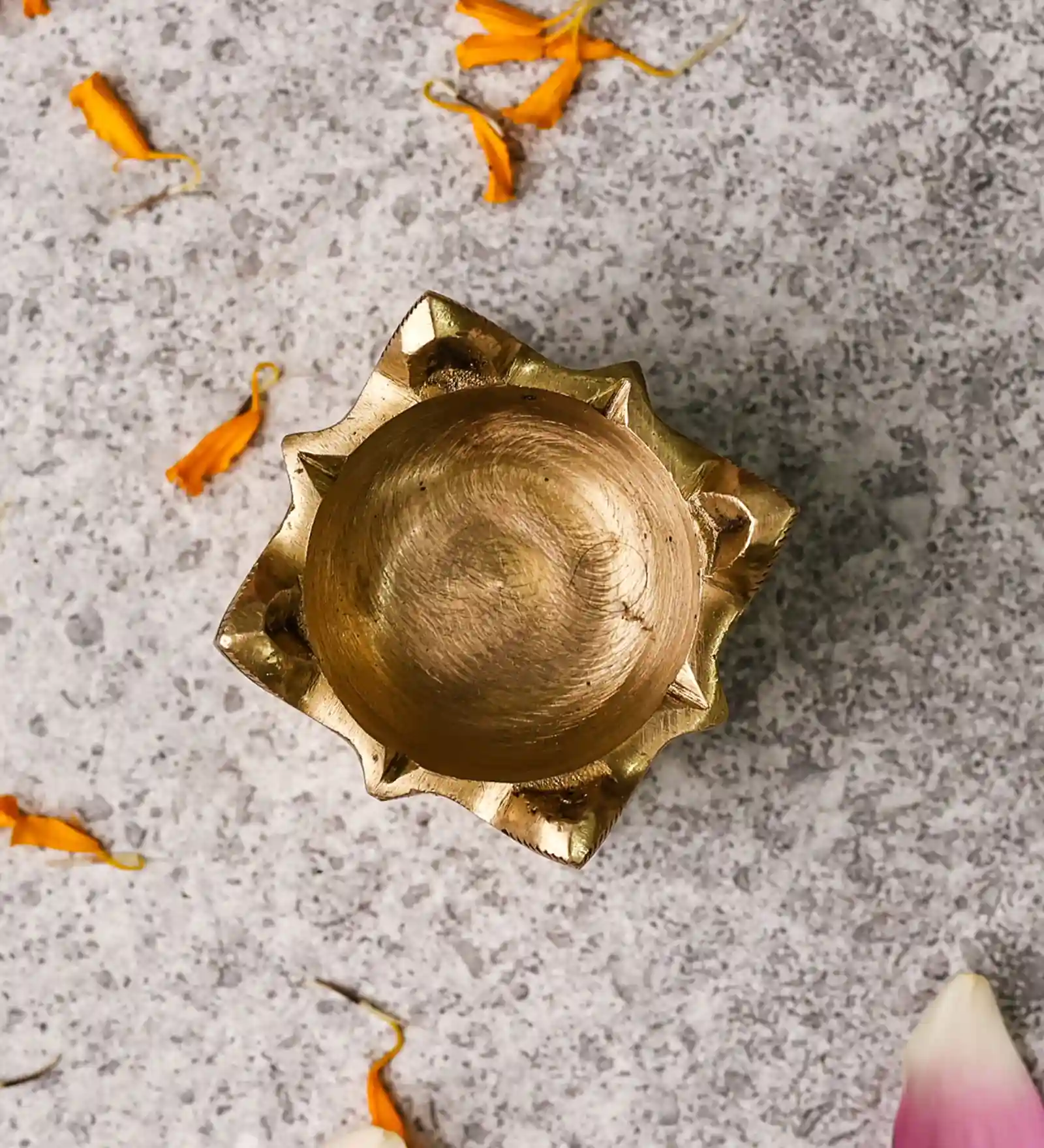 The Advitya Handcrafted Brass Tulsi Diya Oil Lamp