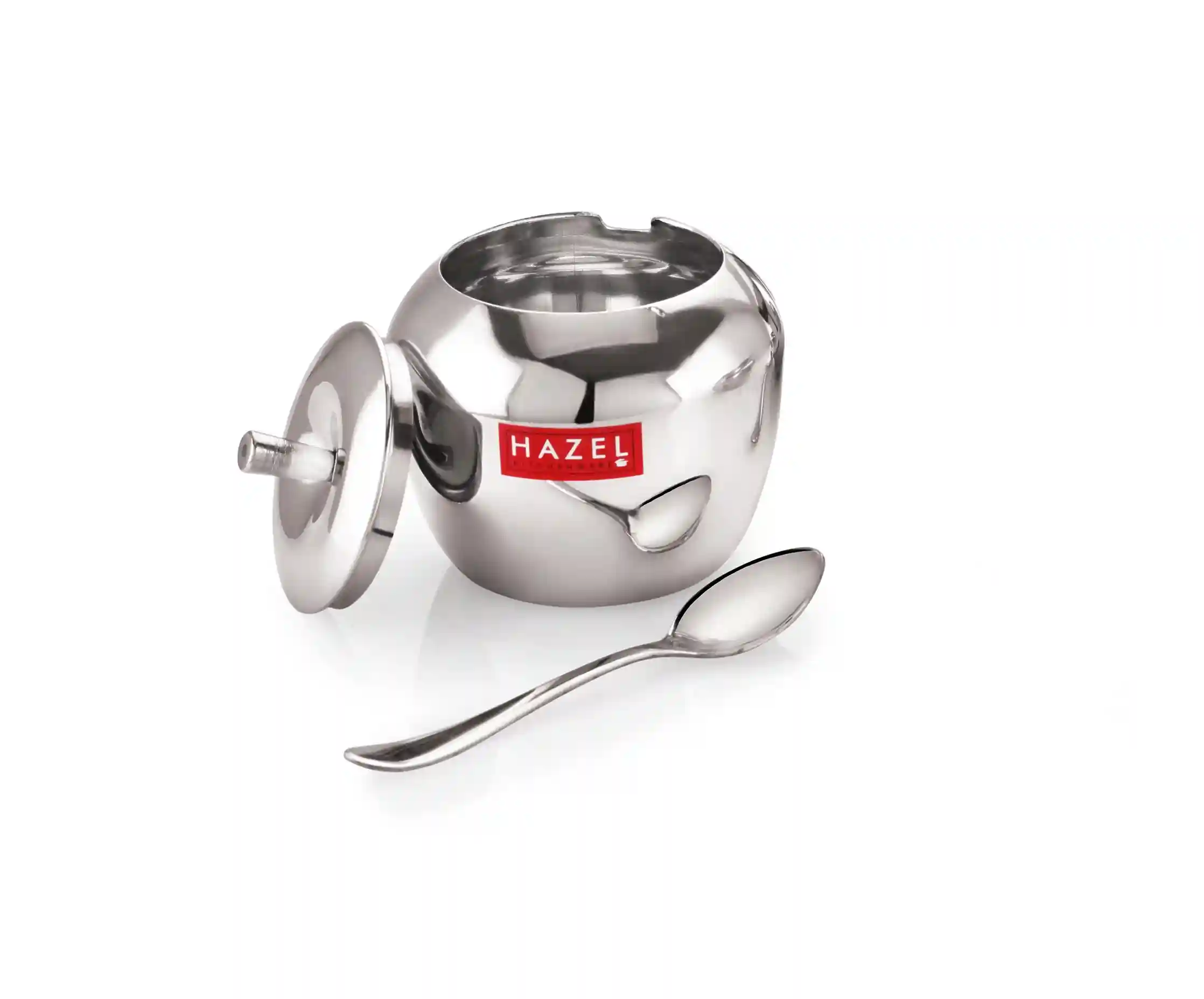 HAZEL Stainless Steel Oil and Ghee Container With Spoon for Kitchen | Multipurpose Oil Container | Capacity of 300ml, Silver (Pack of 1)