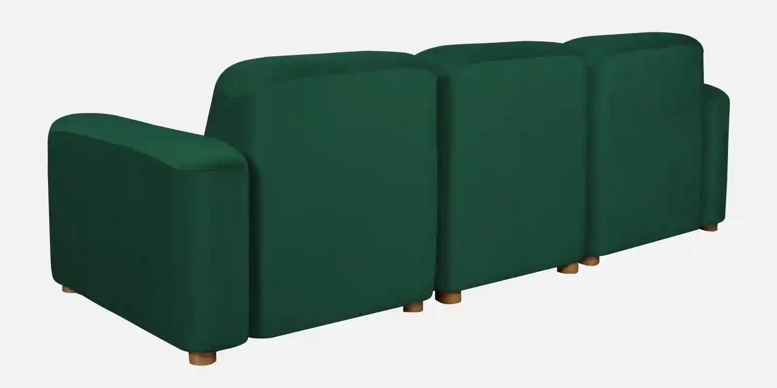Pine Wood Polyester Fabric Teal Green 3-Seater Sofa