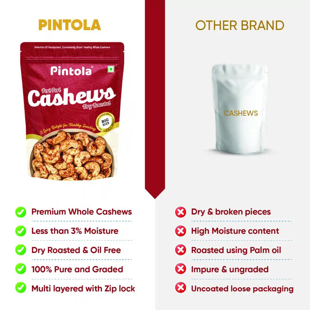 Pintola Peri Peri Cashews Dry Roasted 100g