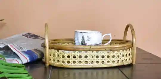 Rattan Oval Gifting Tray