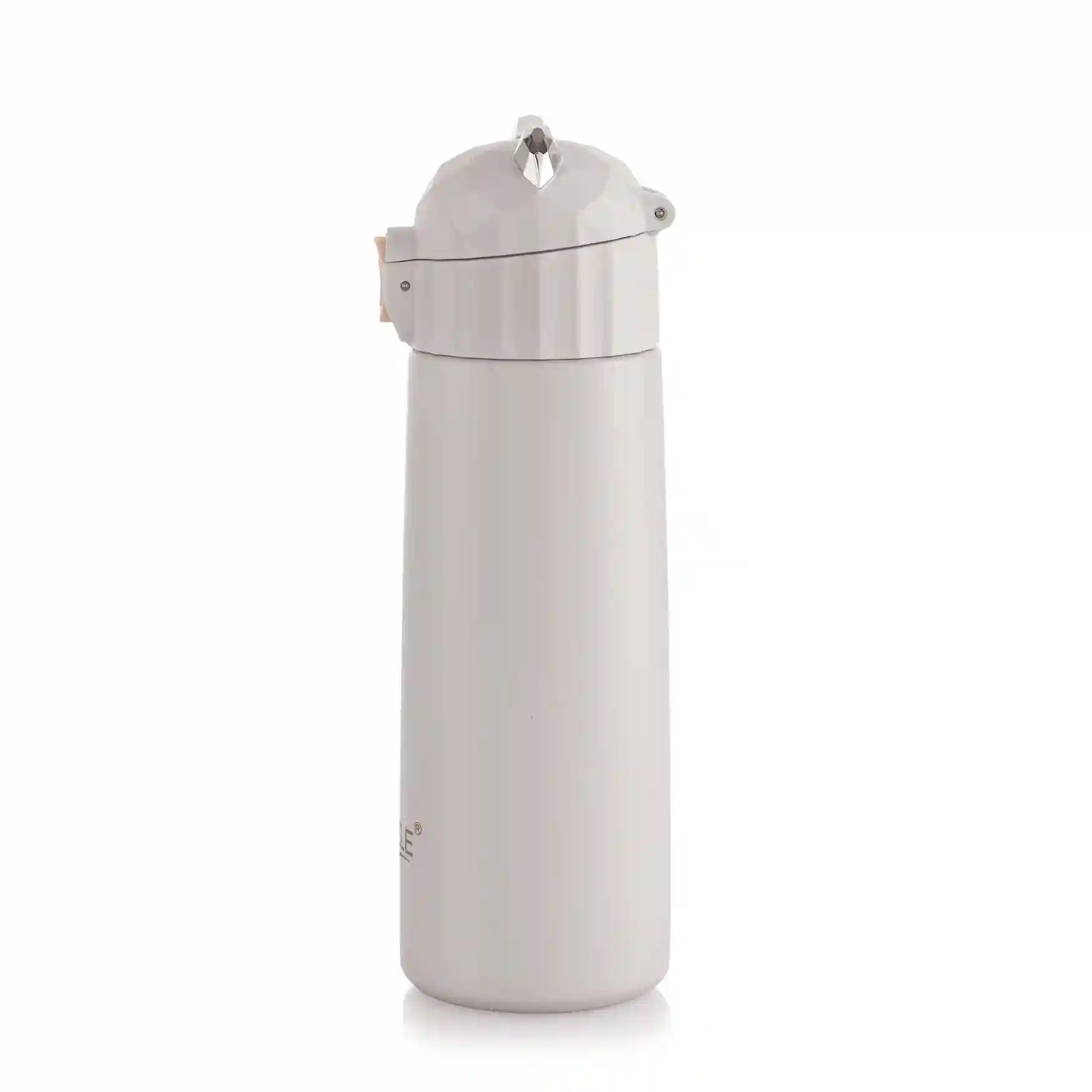 Sizzle Splash Vacuum Insulated Flask Double Wall Hot & Cold Water Bottle with Press Button Mechanism for One Hand Use | 350 ML | Fits Easily in Hand Bags & Lunch Bags | Grey