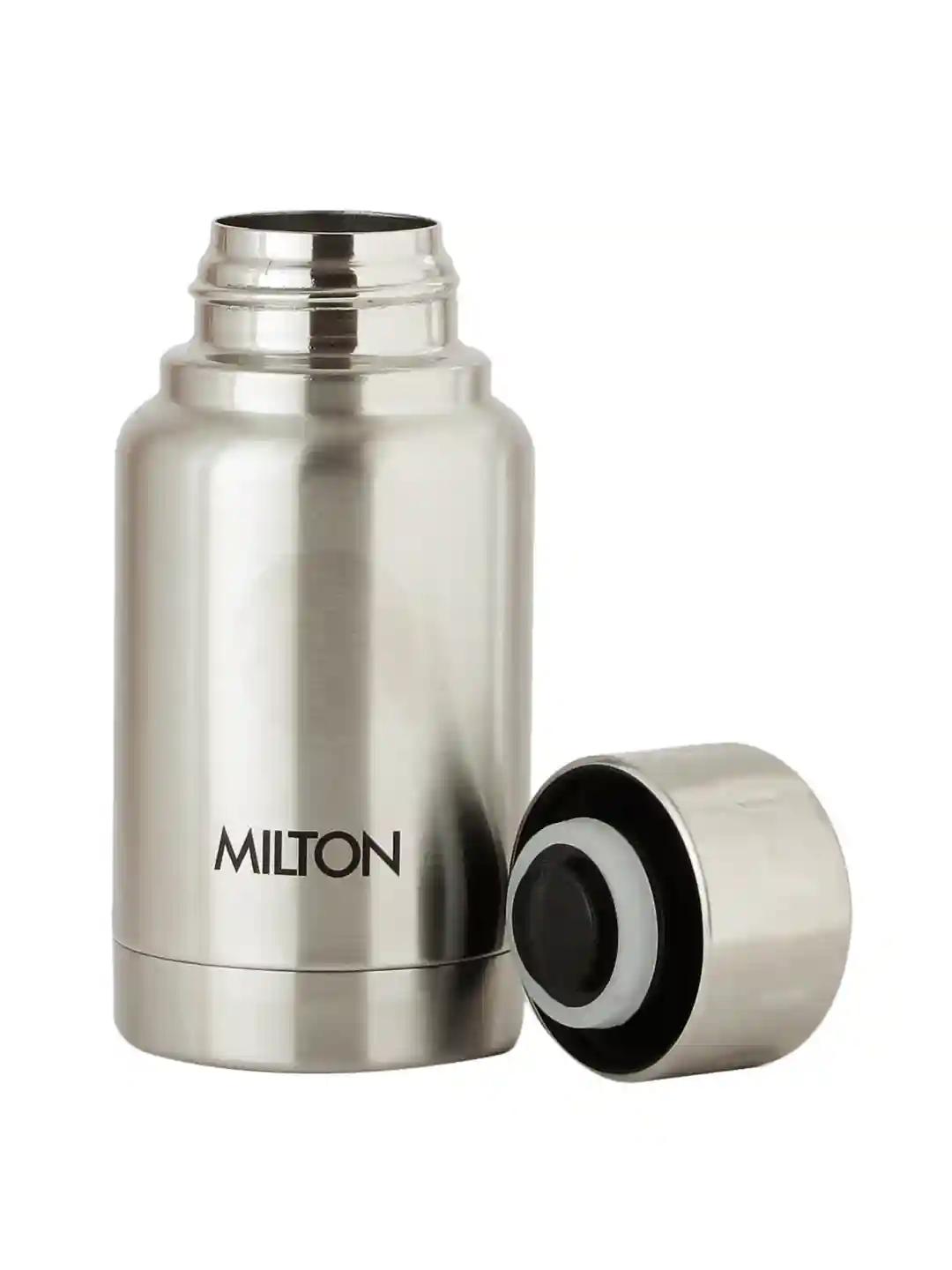 Milton Elfin 160 Thermosteel Hot and Cold Water Bottle, 160 ml, Silver | Leak Proof | Easy to Carry | Office Bottle | Hiking | Trekking | Travel Bottle | Gym | Home | Kitchen Bottle