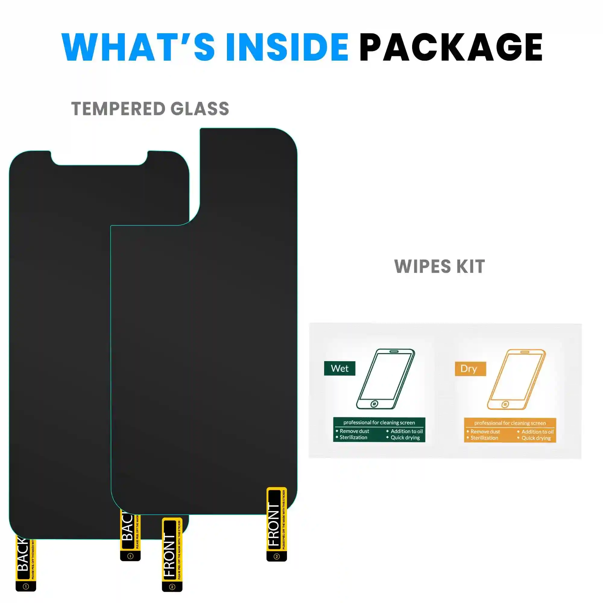 FIRST MART Front and Back Tempered Glass for iPhone 13 Mini (5.42 Inch) Impossible Fiber Case Friendly Screen Protection & Installation Kit | Front and Back Crystal Clear Guard