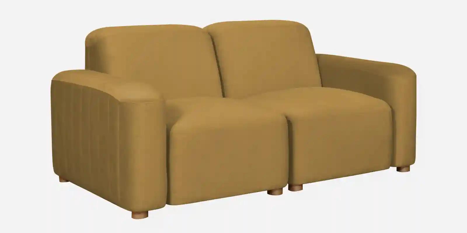 Pine Wood Polyester Fabric Beige - 2 Seater