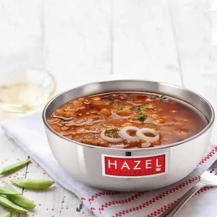 HAZEL Aluminium Kadai Without Handle | Aluminium Tasra | Aluminium 4mm Tasra, 1000 ML, Silver