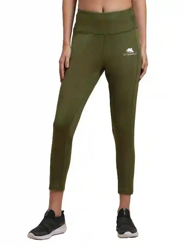 VITAWOLF Women's Tight Gym Wear with Two Side Pocket | Track Pants Ideal for Active Wear, Yoga and Workout | Stretchable Gym Pants for Women