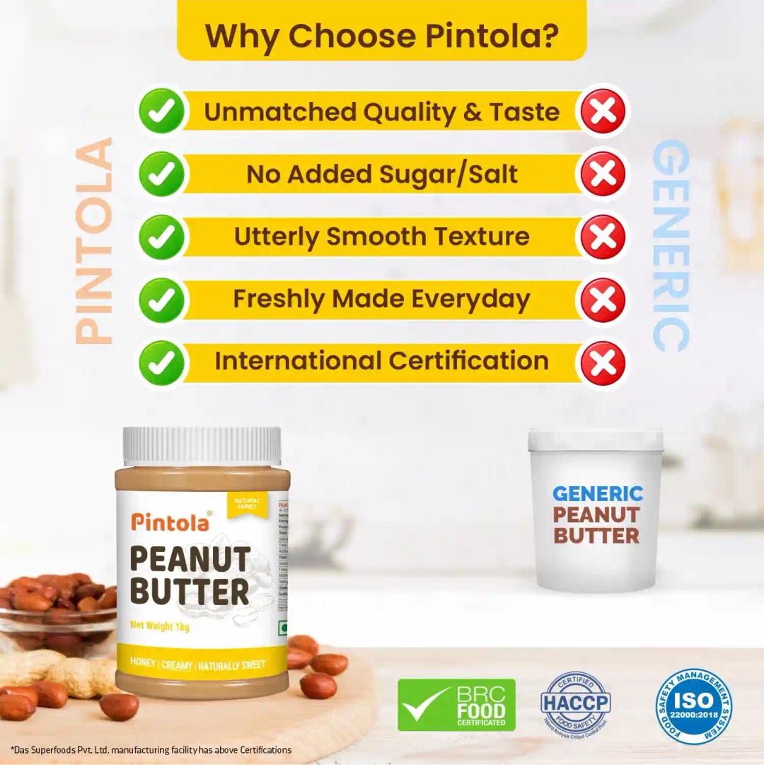 Pintola All Natural Honey Peanut Butter Creamy 350g