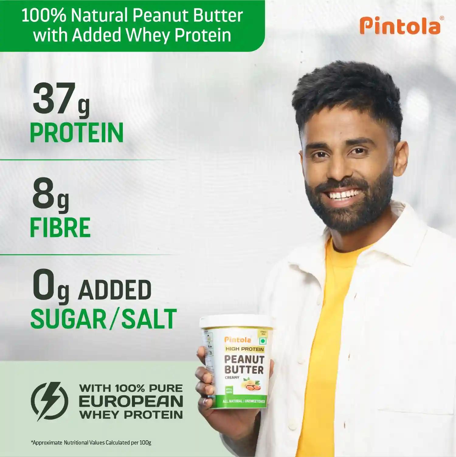 Pintola High Protein All Natural Peanut Butter Creamy 510g