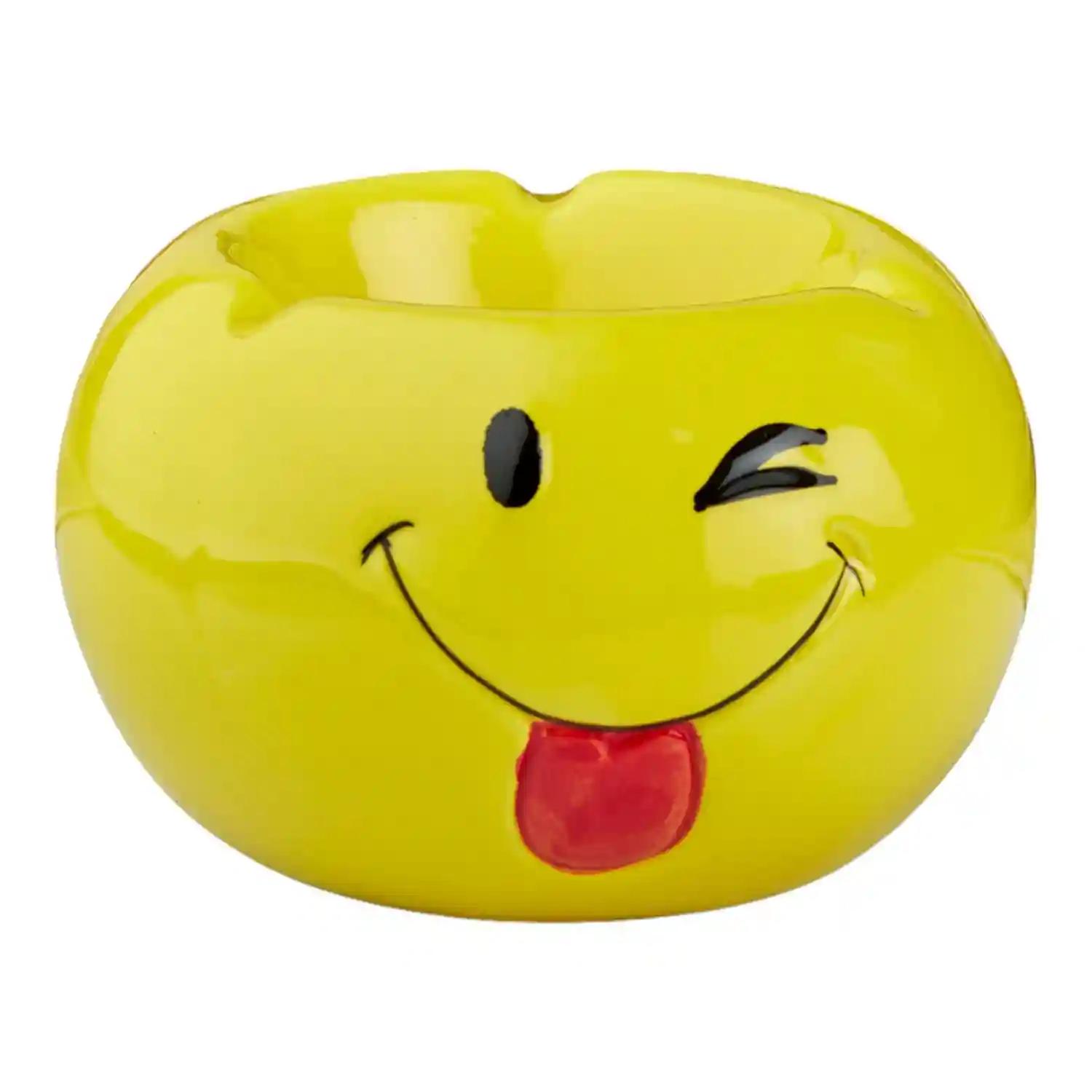 Kookee Groovy Ceramic Ashtray - Unique and Colorful Smoking Accessory with Retro Vibes - Funky Decor for Smokers and Collectors, Yellow (10779)