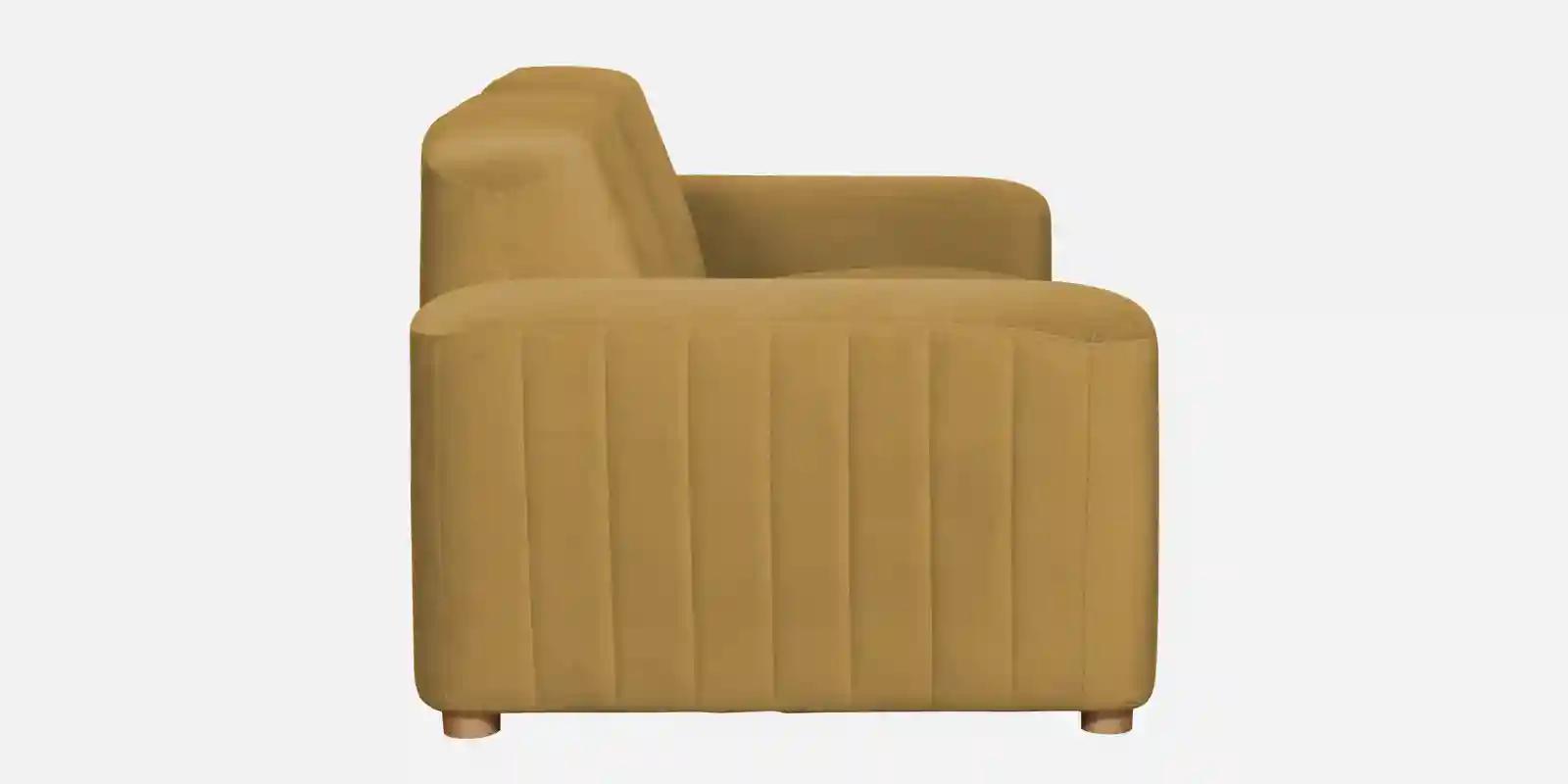 Pine Wood Polyester Fabric Beige - 2 Seater