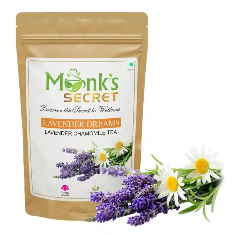MONK'S SECRET Lavender Dreams Herbal Tea |Caffeine Free Tea | (Pack Of 1)