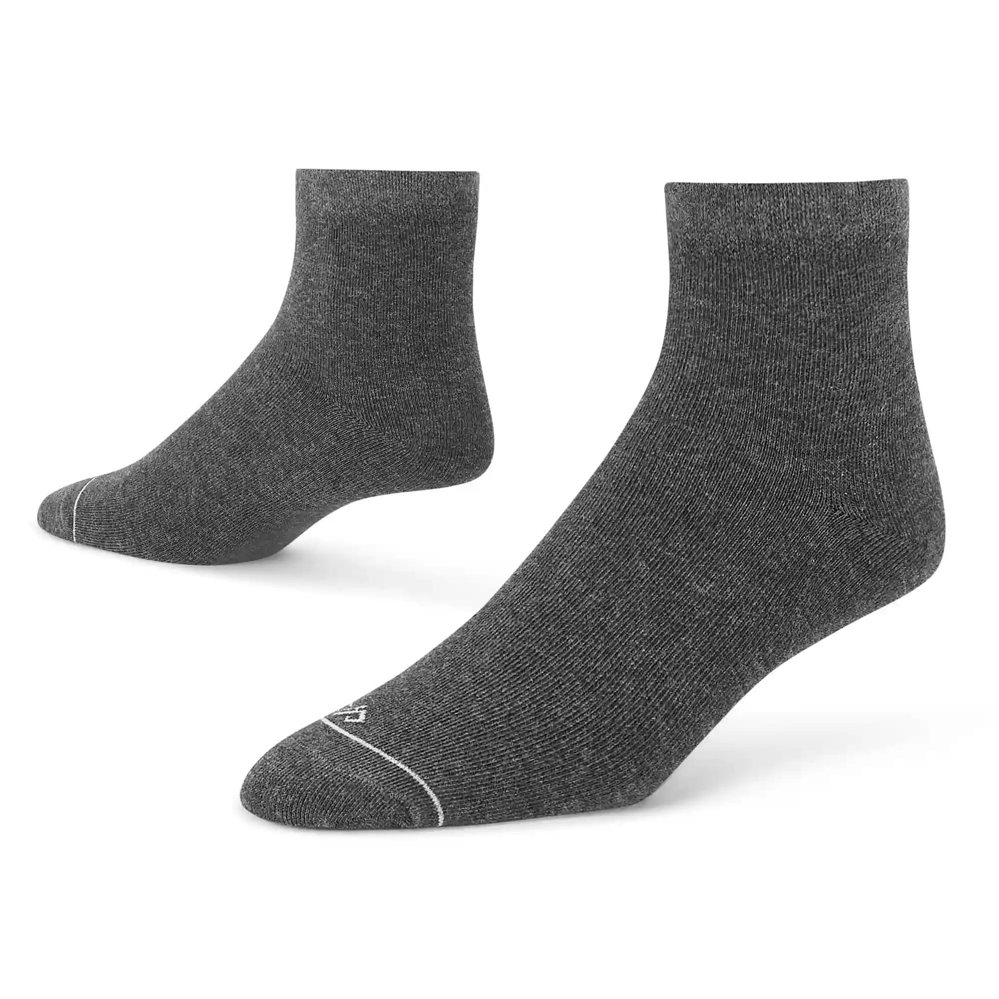 DYNAMOCKS Men Combed Cotton Ankle Length Socks (Pack of 1) (Dark Grey, Free Size)