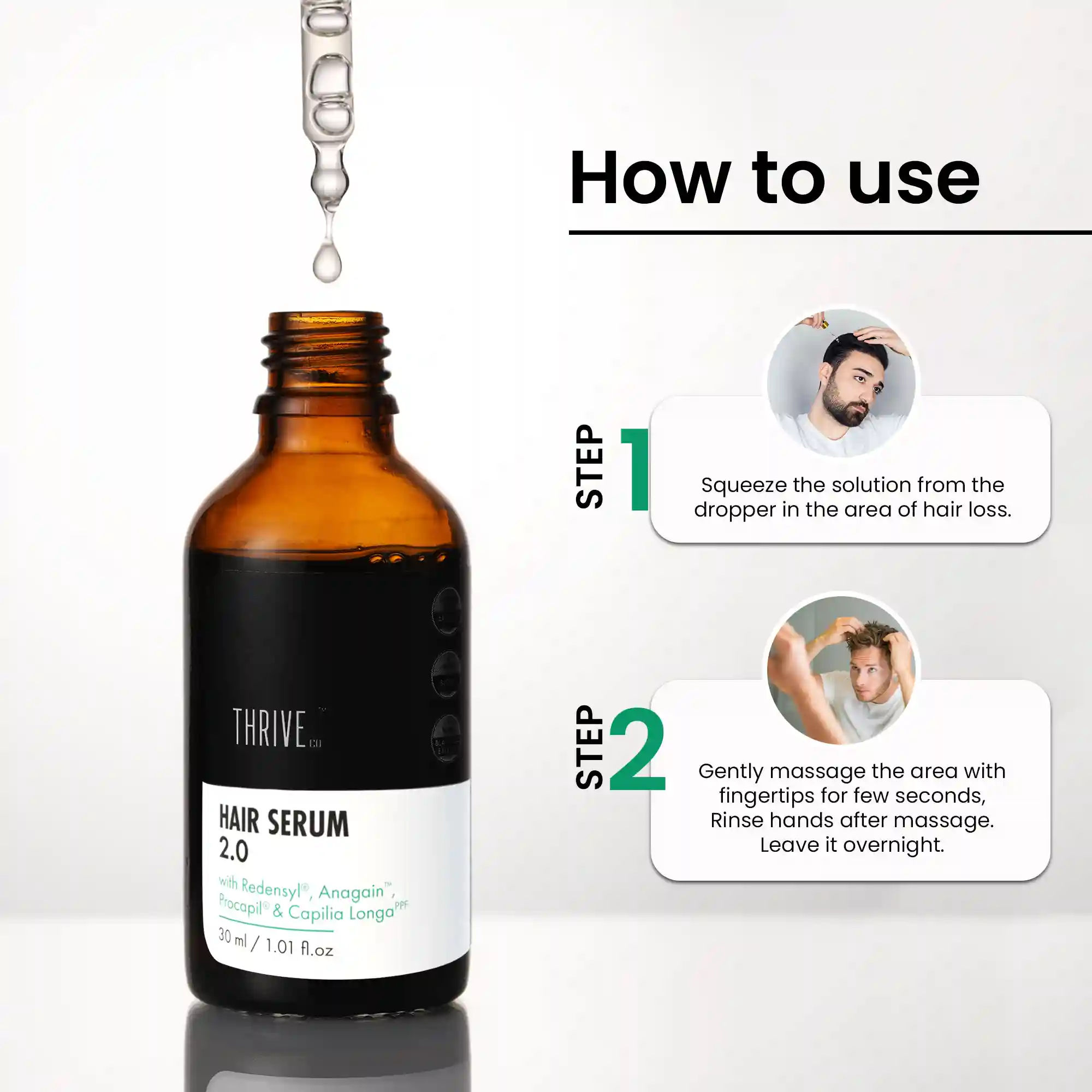 ThriveCo 'Less Dandruff, More Hair' Kit: Hair Growth Serum + Anti-Dandruff Pre-Shampoo Lotion