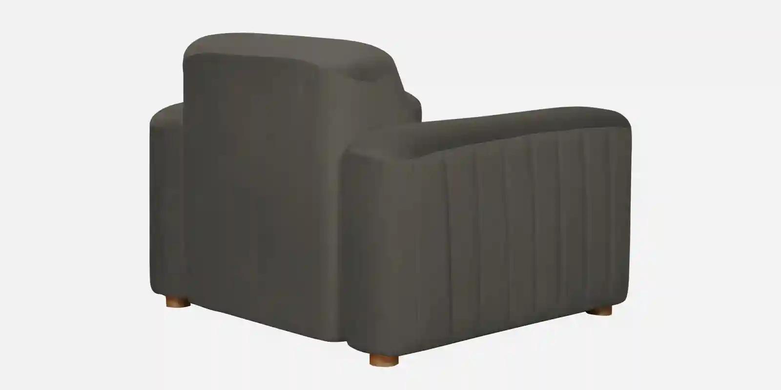 Pine Wood Polyester Fabric Sofa Grey 1-Seater