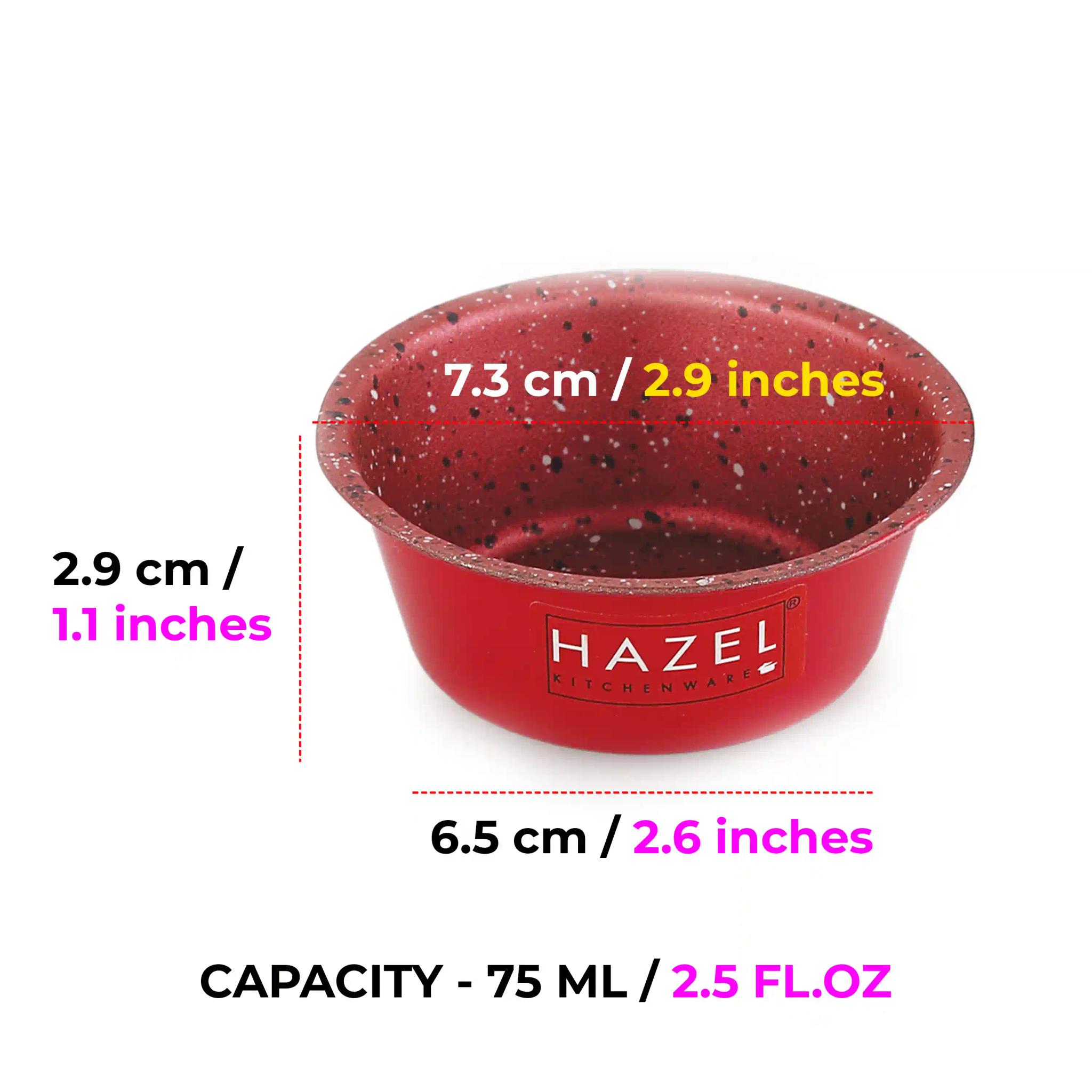 HAZEL Cupcake Mould for Baking Cup Cake | Non Stick Muffin Moulds for Baking Homemade Muffin with Granite Finish | Microwave Safe Mini Cupcake Mould Set of 1, Red