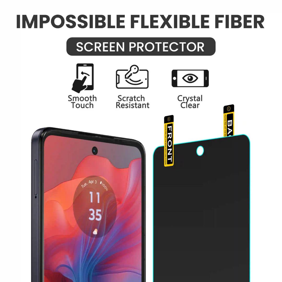 FIRST MART Screen Protector for Motorola G04 5G Impossible Fiber Case Friendly Screen Protection & Installation Kit (Crystal Clear)