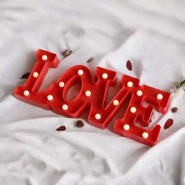 kunya 3D LED Table Love Marquee Indoor Night Light Lamp for Home Decoration, Birthday, Party Candle