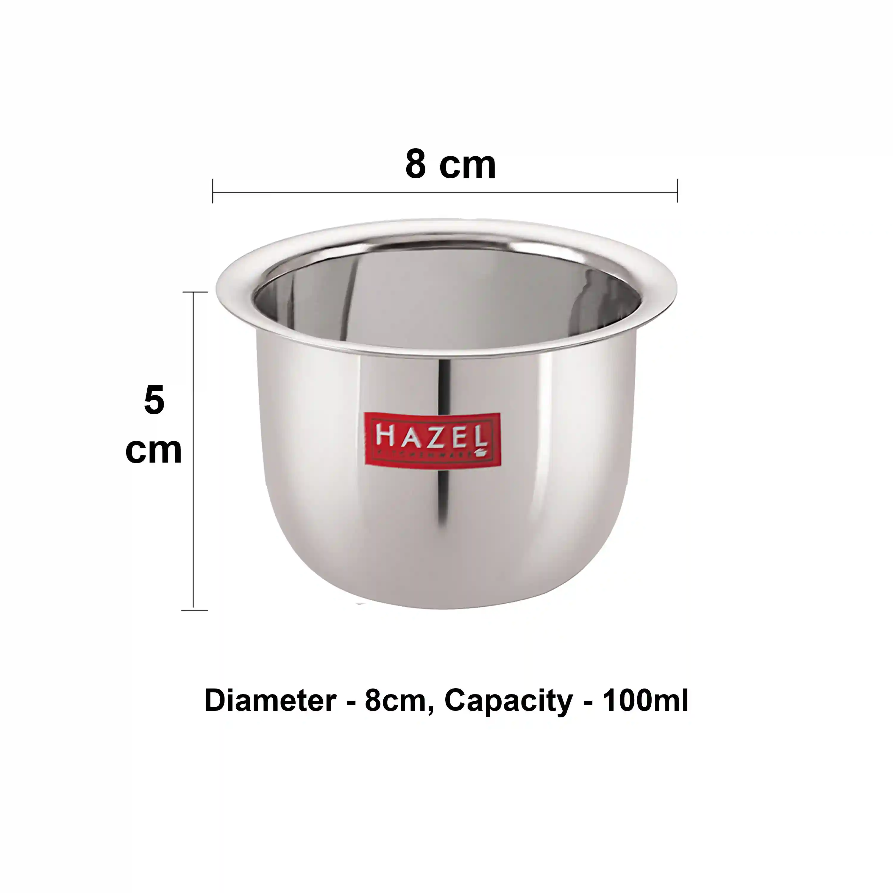 HAZEL Stainless Steel Tea Glasses Mini Traditional Design Coffee Milk Serving Glass Patra Pela, Set of 2, 8 cm, 100 ML, Silver