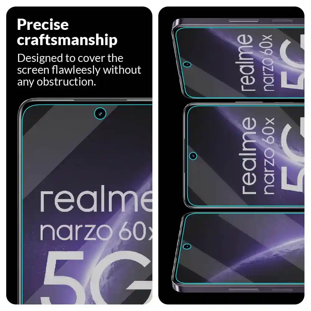 FIRST MART Matte Screen Protector for Realme Narzo 60X 5G (6.72 Inch) Crystal Clear Impossible Fiber Case Friendly Protection with Easy Installation Kit| Matte Fiber