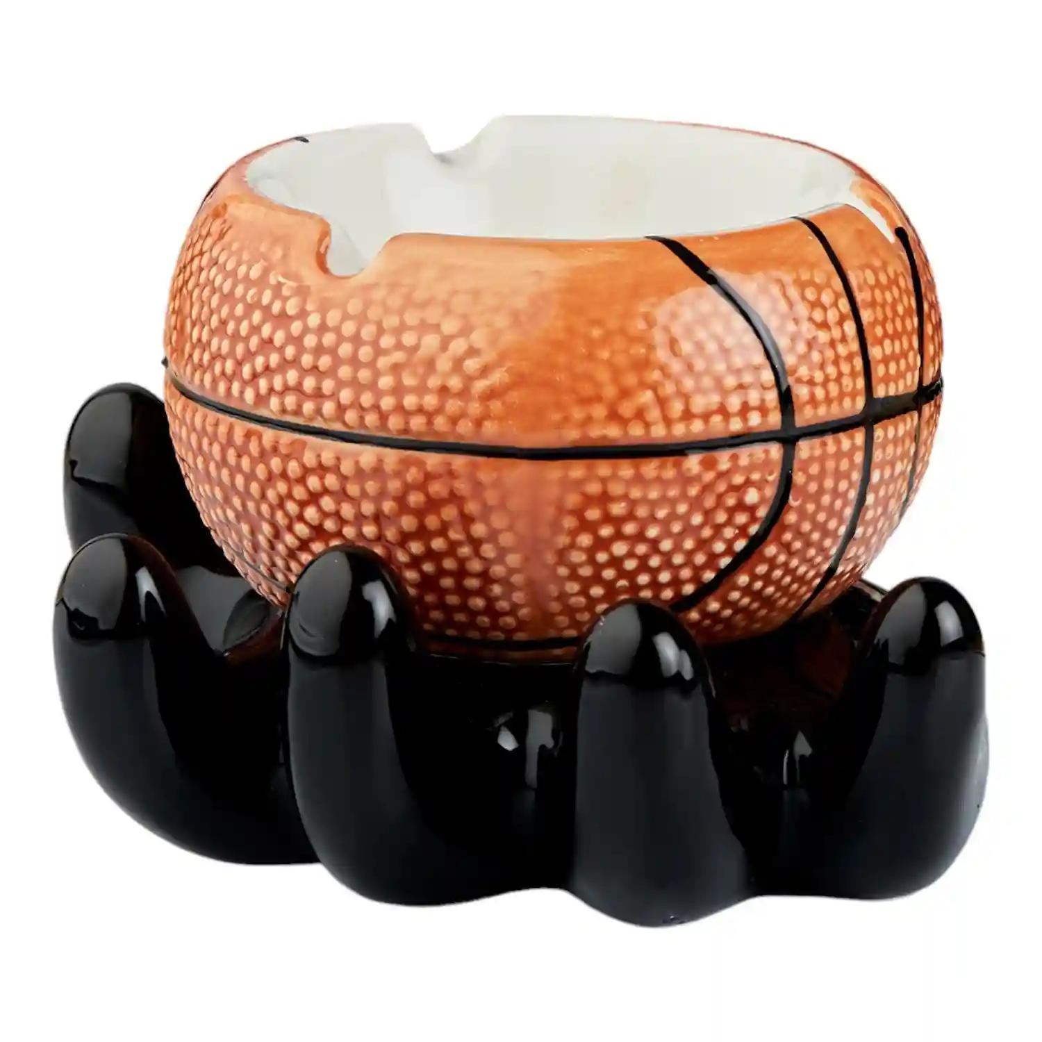 Kookee Groovy Ceramic Ashtray - Unique and Colorful Smoking Accessory with Retro Vibes - Funky Decor for Smokers and Collectors, Orange/Black (10782)