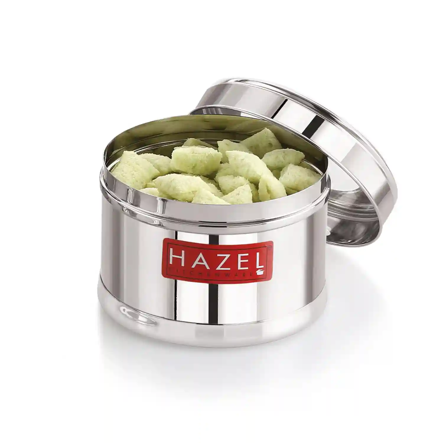 HAZEL Stainless Steel Container for Kitchen Storage Set of 3 | Stainless Steel Top See Through Storage Containers for Kitchen Airtight