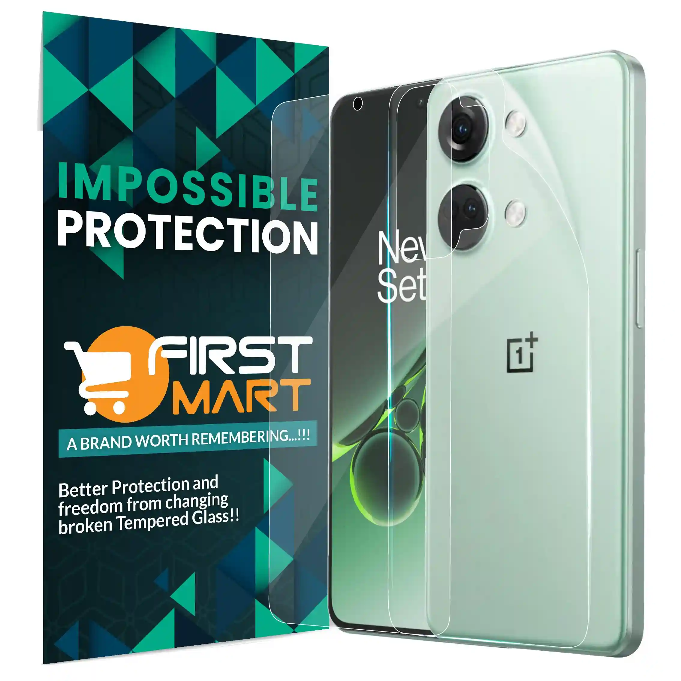 FIRST MART Screen Protector for OnePlus Nord 3 5G - Edge to Edge Front and Back 4 Layer Unbreakable Membrane - Case Friendly Screen Coverage & Installation Kit (Crystal Clear)