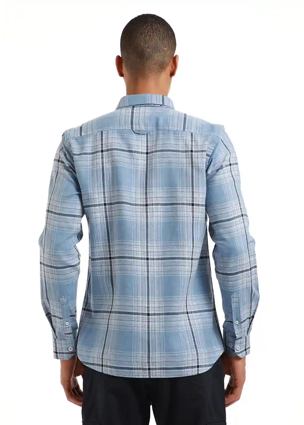 Banana Club Melange Check Cool Blue Shirt- (Small)