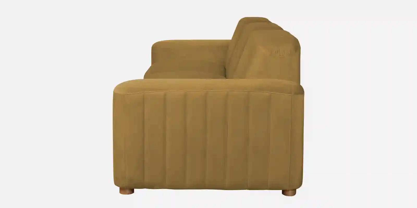 Pine Wood Polyester Fabric Beige 3 - Seater