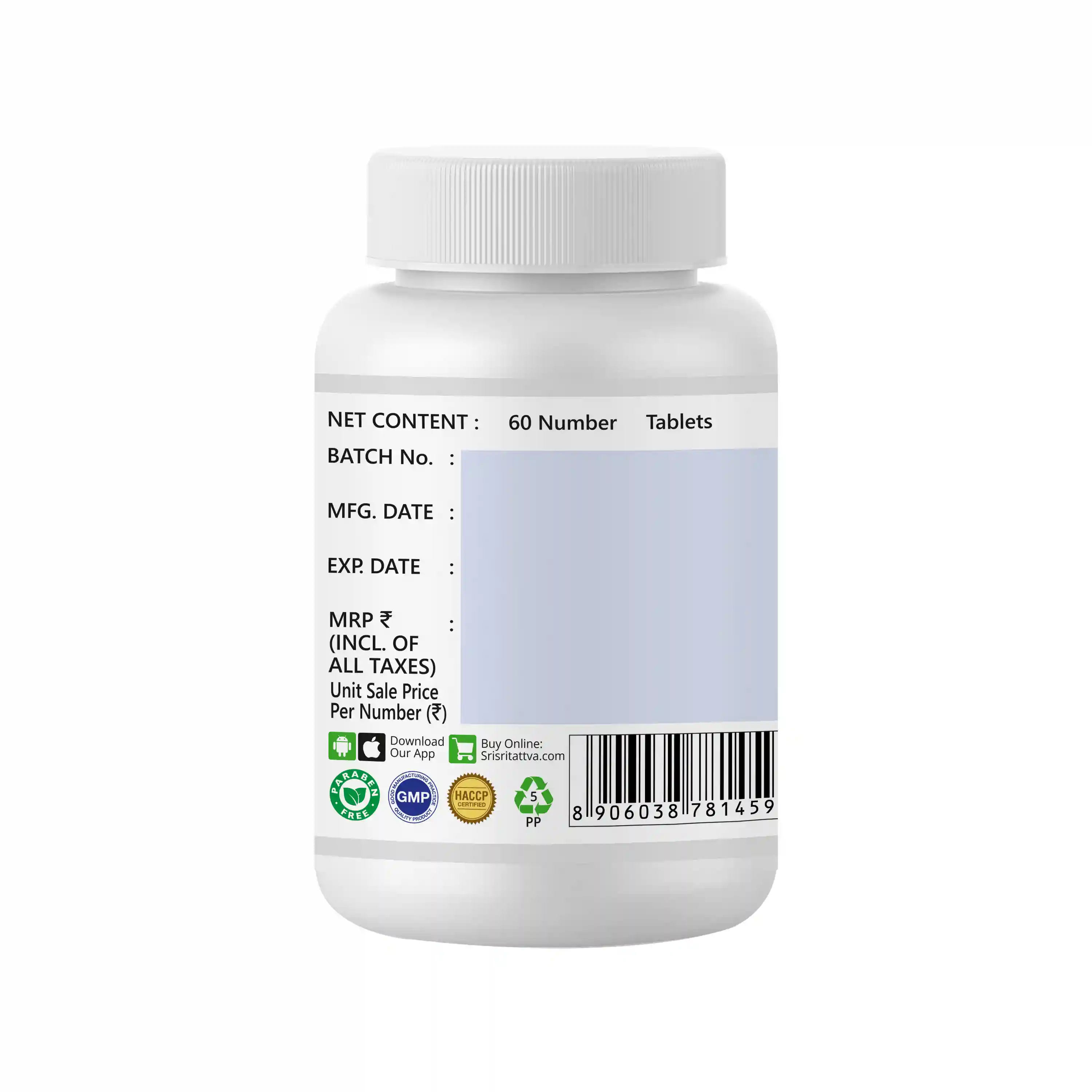 Sri Sri Tattva Oorja - Energizer, 60 Tabs | 500 Mg