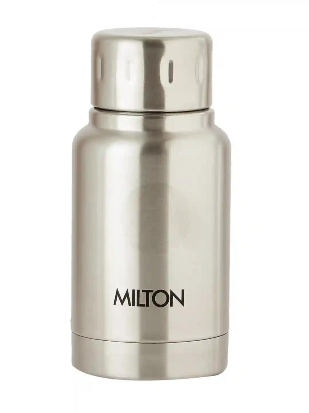 Milton Elfin 160 Thermosteel Hot and Cold Water Bottle, 160 ml, Silver | Leak Proof | Easy to Carry | Office Bottle | Hiking | Trekking | Travel Bottle | Gym | Home | Kitchen Bottle