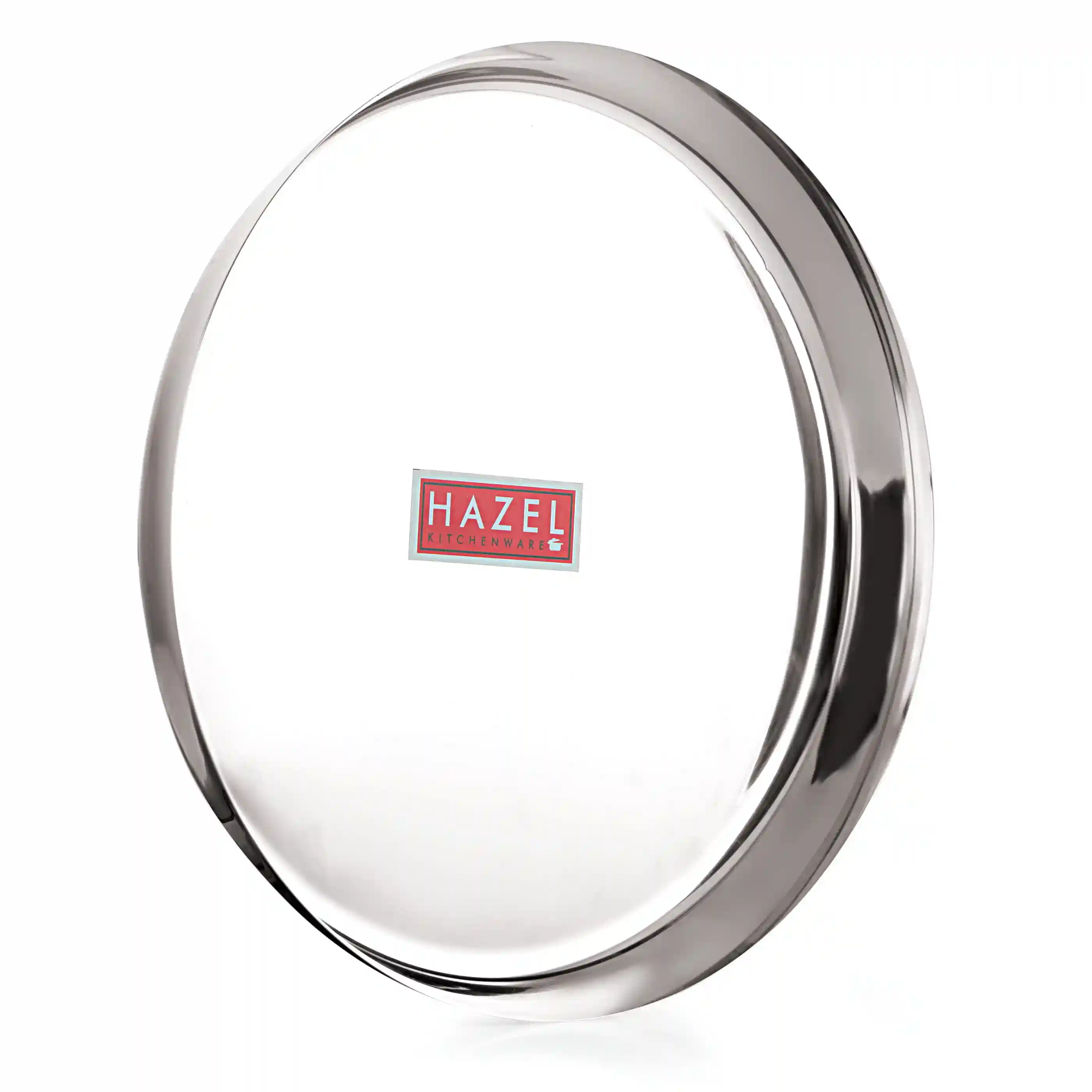 HAZEL Stainless Steel Plates Set | Premium Mirror Finish Thali Set Stainless Steel | Heavy Gauge Steel Plates Set for Dinner & Lunch Set of 3, 28 cm