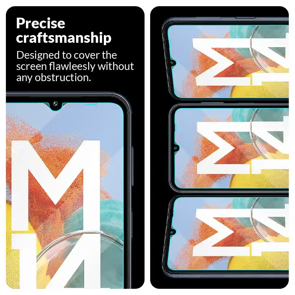 FIRST MART Screen Protector for Samsung Galaxy M14 5G, Samsung A14 5G and Samsung F14 5G - Impossible Fiber Case Friendly Screen Protection & Installation Kit (Gaming Clear)