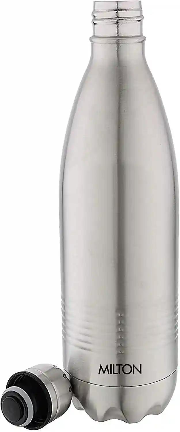 Milton Duo DLX 750 Thermosteel 24 Hours Hot and Cold Water Bottle, 1 Piece, 700 ml, Silver | Leak Proof | Office Bottle | Gym | Home | Kitchen | Hiking | Trekking | Travel Bottle