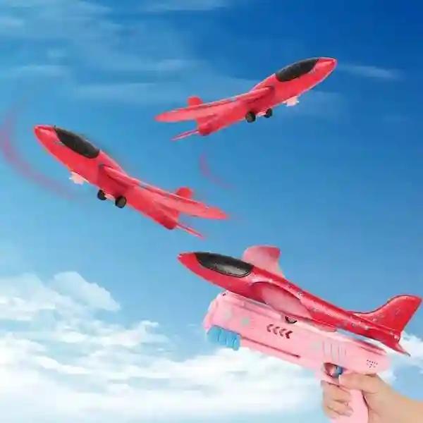 Ji and Ja Airplane Launcher Gun, Safe & Long Range Plane Shoot Foam Plane With Gun