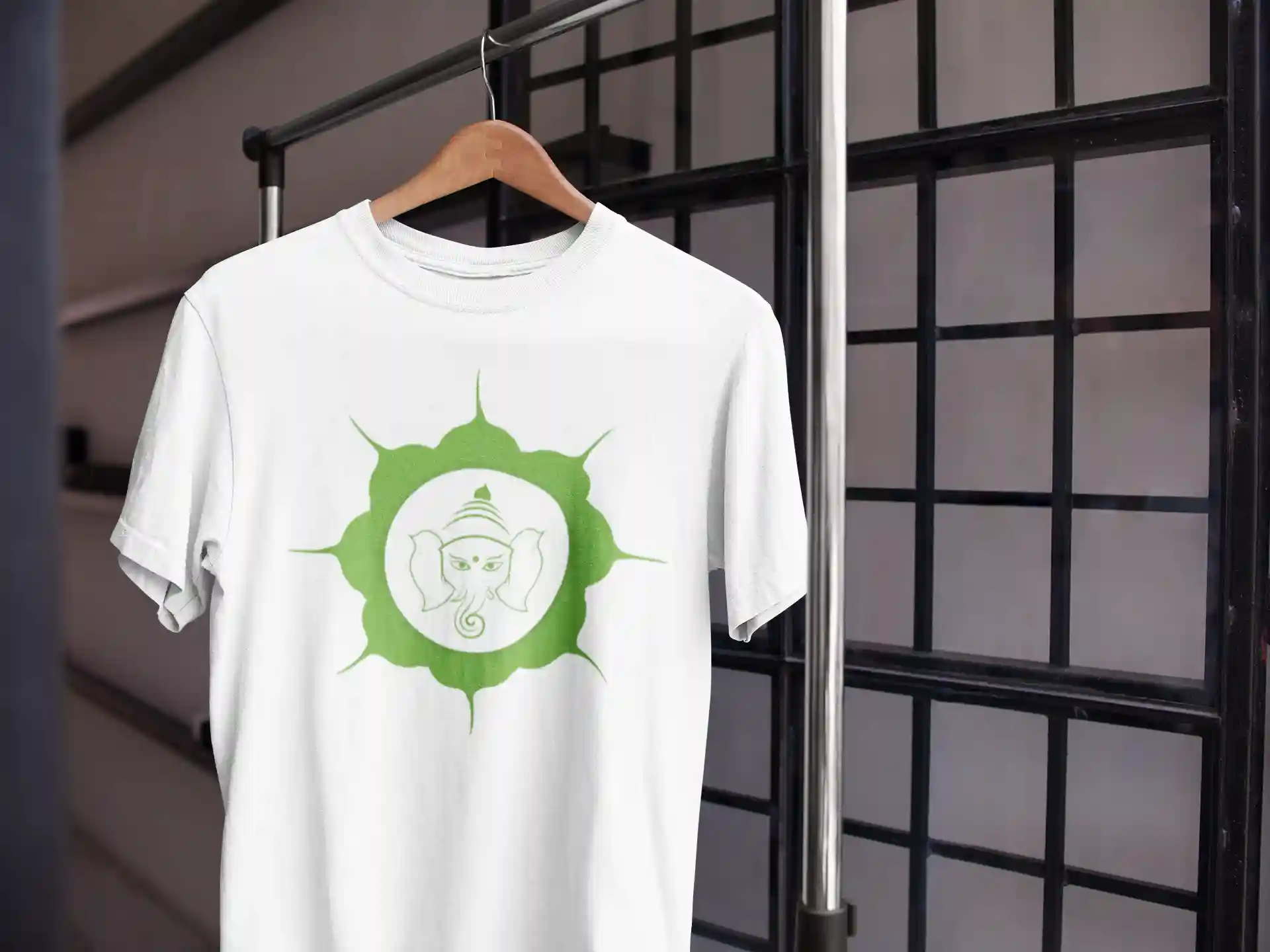 Embrace the Divine Connection - Ganesha T-Shirt for Men - S (White)