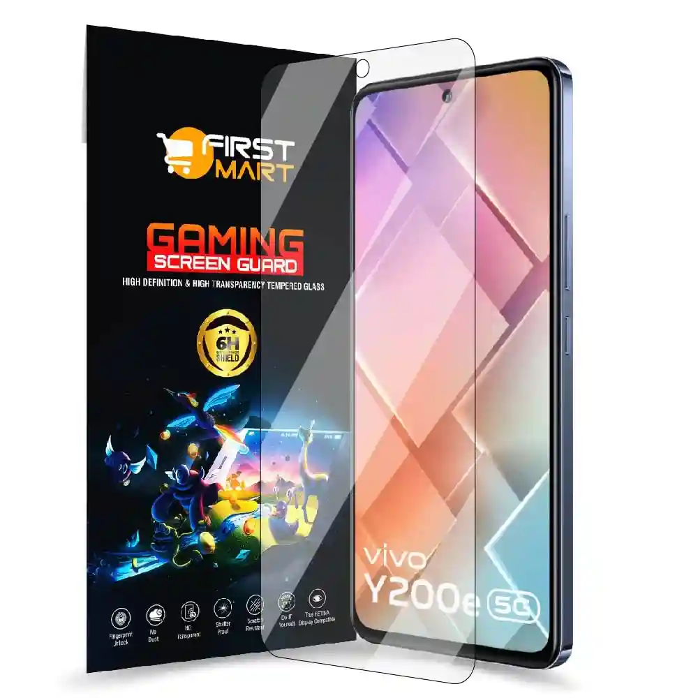 FIRST MART Screen Protector for Vivo Y200e 5G - Impossible Fiber Case Friendly Screen Protection & Installation Kit (Gaming Clear)
