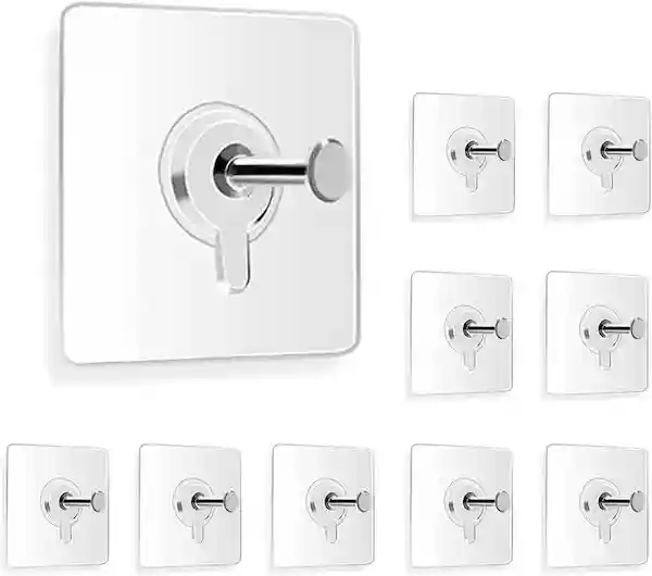 Kunya Adhesive Nails Wall Poster Non-Trace Stick Wall Hook, Adhesive Hooks, Heavy Duty Wall Hooks for Hanging - 10 Pcs