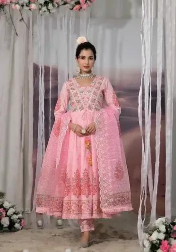 Cotton Embroidery Salwar Suit - Pink