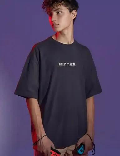 Keep it real - Unisex Oversized Black T-shirt