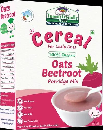 Tummyfriendly Foods Certified 100% Organic Oats, Beetroot Porridge Mix | Organic Baby Food For 6 Months Old | Rich In Beta-Glucan, Protein & Fibre| 200G Cereal (200 G)