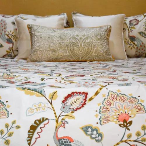 Pride of Peacock All over Printed King Sized Bedsheet