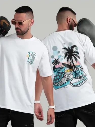 White Wave Rider Oversized T-Shirt