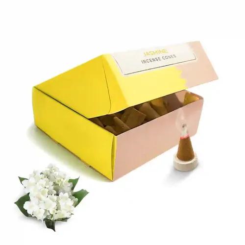 Nirmalaya 100% Natural Jasmine Incense Cones (Dhoop) | Incense cones (40 Units) | Dhoop cones for pooja | incense cones for fragrance (Jasmine) - Pack of 2