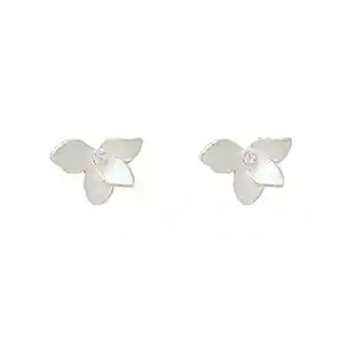 Off White Floral Stud Earring