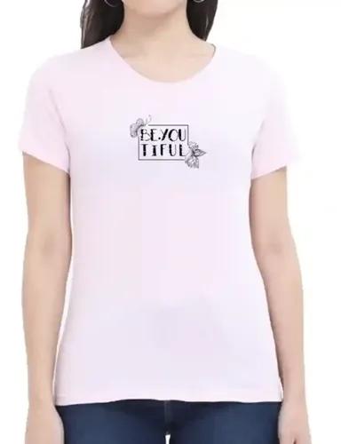 BeYOUtiful - Women's Regular Fit T-shirt - Light Baby Pink