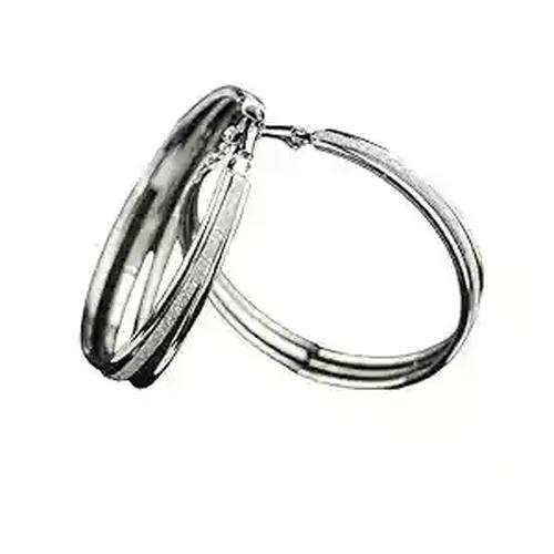 Silver Big Chunky Hoop Earring