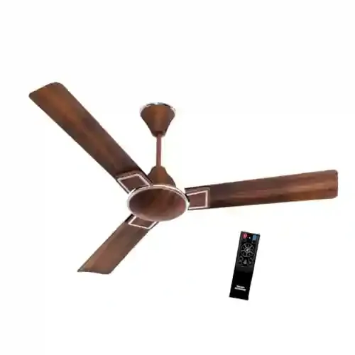 Victura Airmotion Airborne Ceiling Fan 1200MM Sweep with BLDC Motor, 30W Power, 350RPM, 225CMM Air Delivery, Remote Control, Built-in Timer, 4KV Surge Protection (Wooden Finish)
